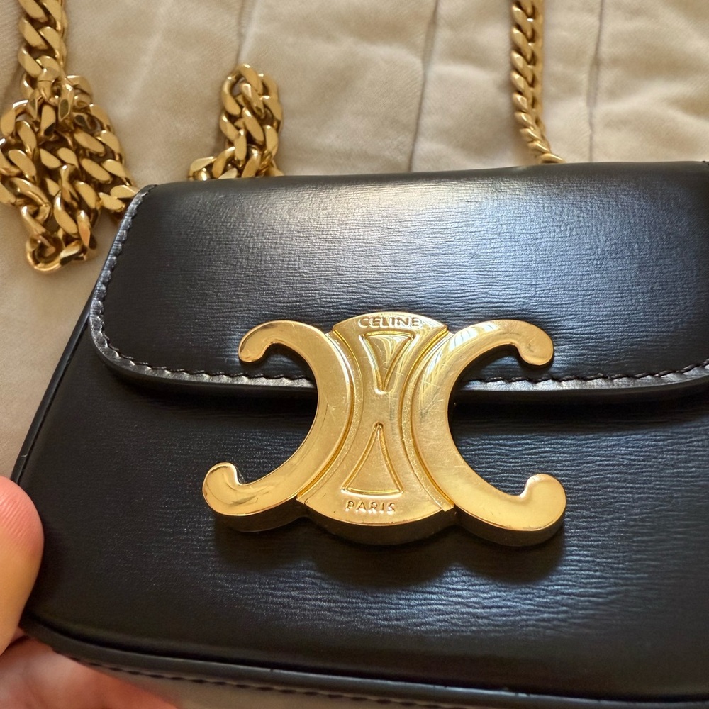 Celine Black and Gold Designer Women's Bag - Picture 4 of 11